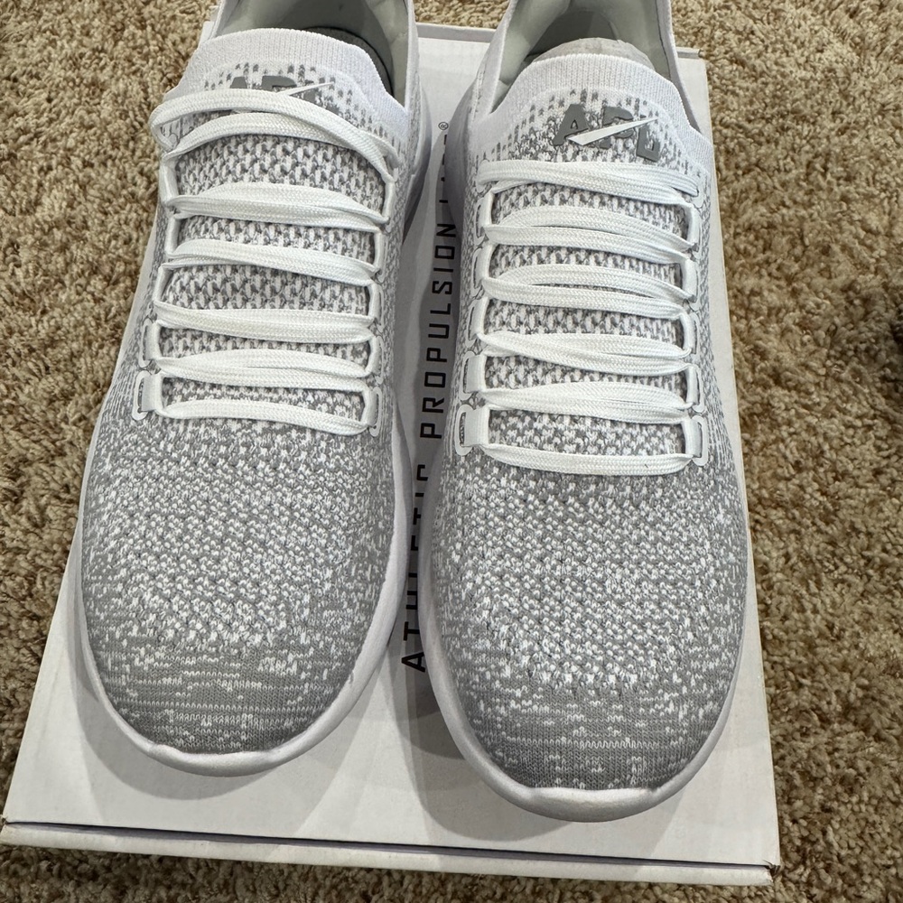APL Men's White and Gray Athletic Shoes